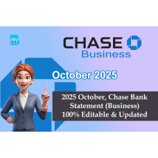 2025 October, Chase Bank Statement (Business) Editable & Updated